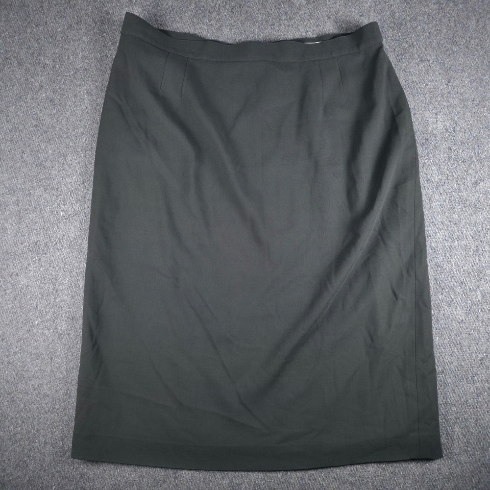 Marina Rinaldi Midi Pencil Skirt Women 25‎ Black Wool Blend Italian Office MRM93